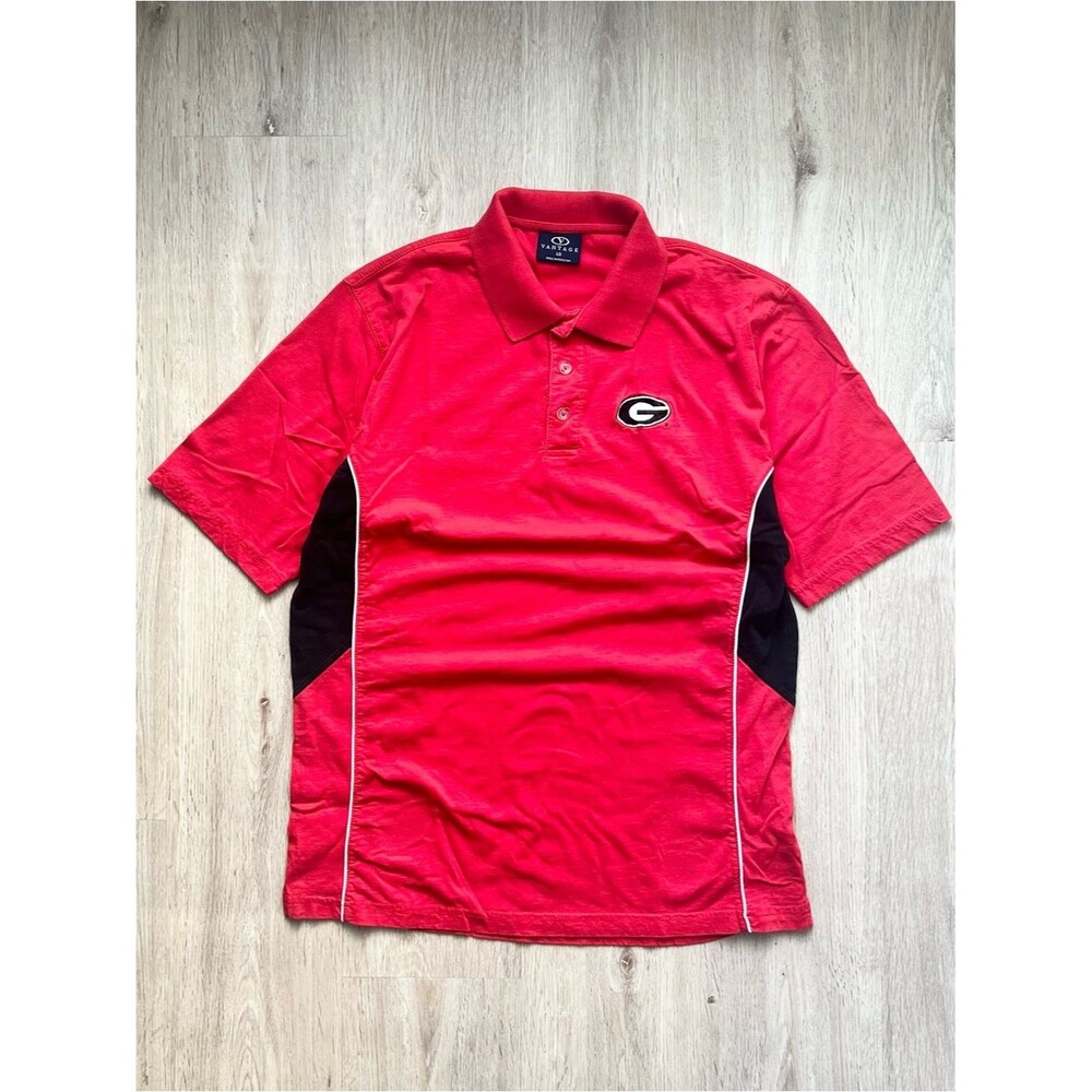 Vintage Y2K Georgia Bulldogs Polo Shirt Mens Large Red NCAA Football Golf